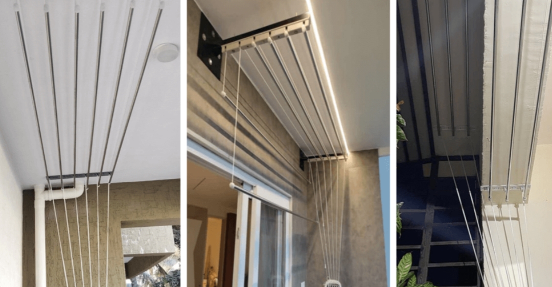 Ceiling cloth hanger installation in Chennai — modular wall and ceiling mount cloth hangers by Varahi Enterprises