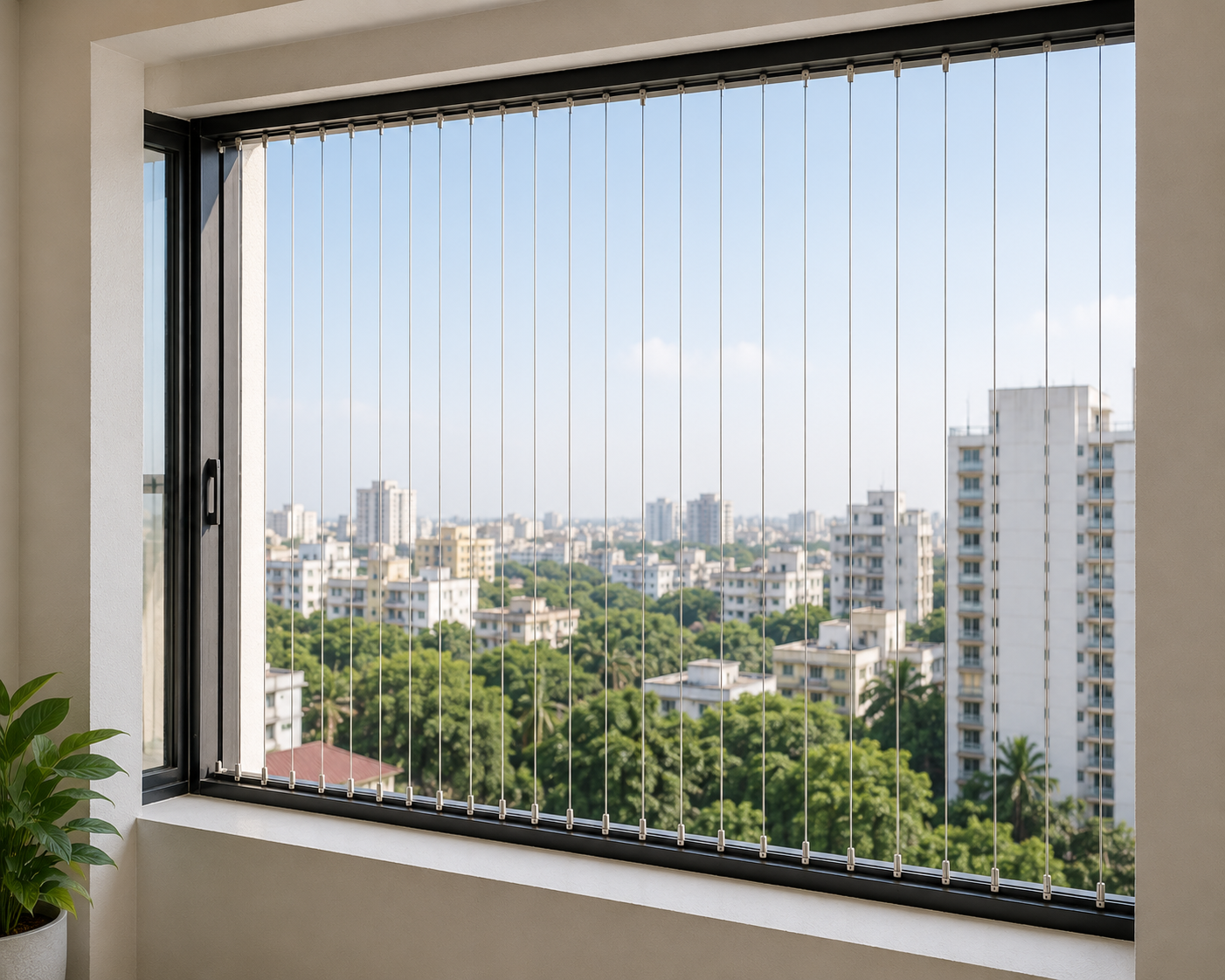 French window invisible grill Mylapore Chennai by Varahi Enterprises