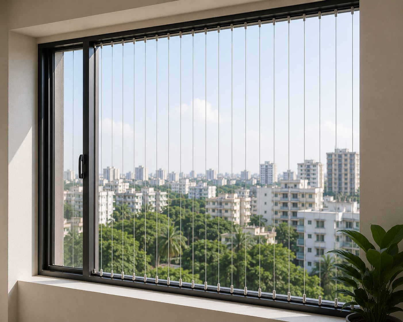 Bay window invisible grill Nungambakkam Chennai by Varahi Enterprises